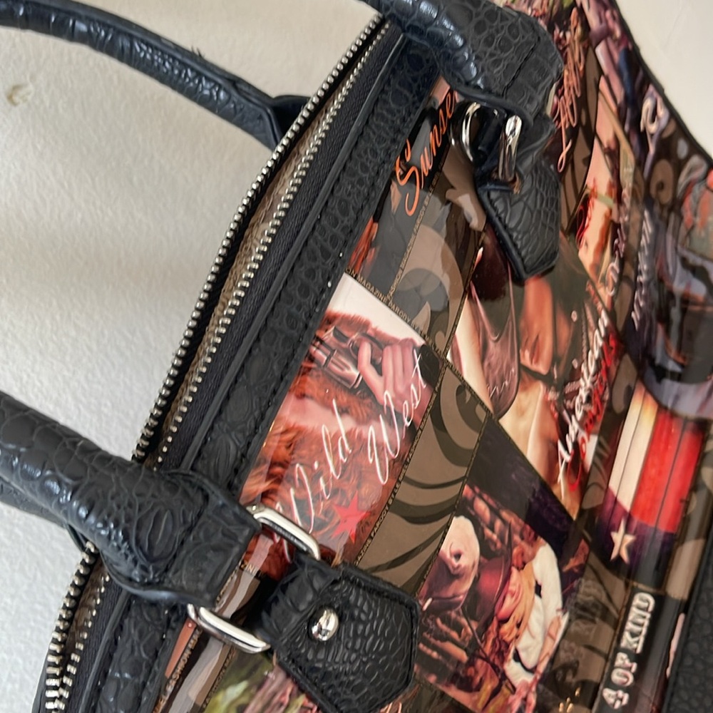 Le Miel American Cowgirl Rodeo Bling Studded Purse 2-Handle Bag Fashion, Gift - Picture 6 of 9